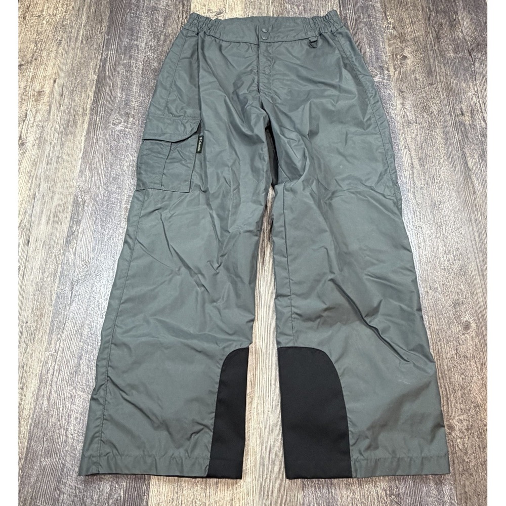 Columbia Women's Waterproof Snow Ski Pants Gray Cargo Winter Shell Pants Size L